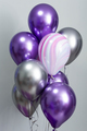 Silver chrome and purple balloon, a bunch of balloons on the background of the wall. - PhotoDune Item for Sale