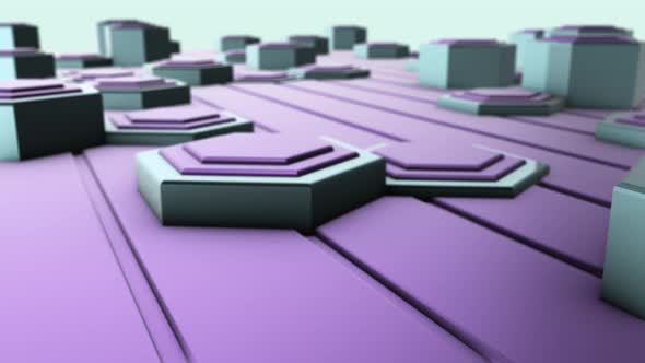 4K Purple Hexagon Background Close Up Seamless Loop