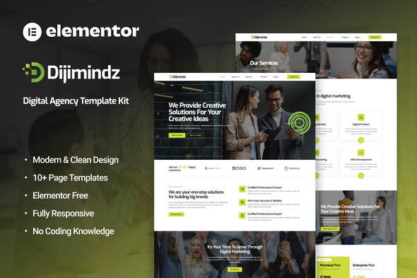 Dijimindz - Creative Digital Agency Elementor Template Kit