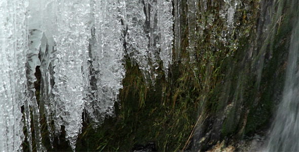 Icicles and Waterfall