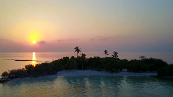 Aerial sky of lagoon beach journey by lagoon and sand background