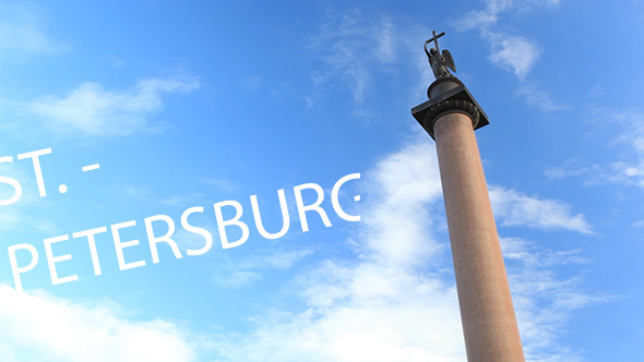 Time Lapse of Alexander Column in St. Petersburg