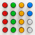 Multicolored buttons on a white control panel - PhotoDune Item for Sale