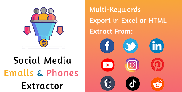 Social Media Emails & Phones Extractor Pro