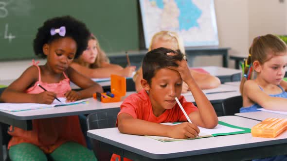 School kids doing their homework