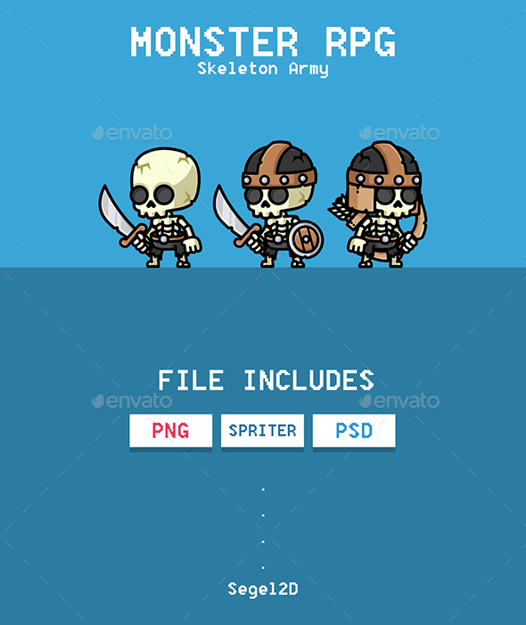Graphics: 2d Adventure Android Game Arrow Cartoon Characters Chibi Enemy Fantasy Game Game Assets Monster Monster Pack Platfrom Rpg Side Scroller Skeleton Skull Soldier Spriter Sword