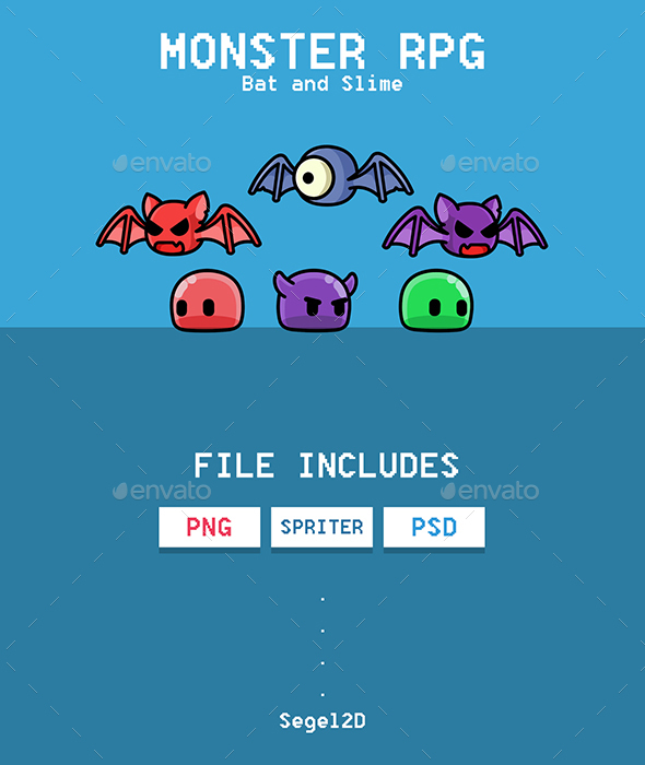Bat and Slime Game Sprites