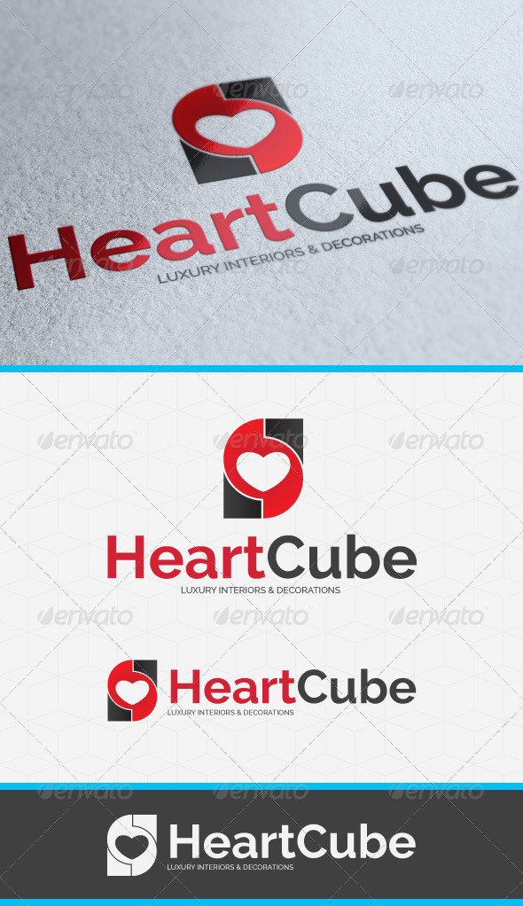 Heart Cube Logo Template
