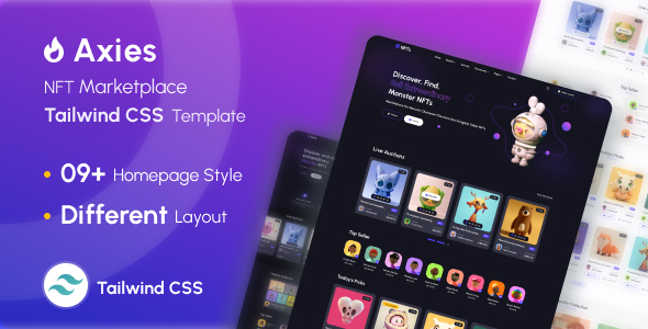 Axies - NFT Marketplace Tailwind CSS Template