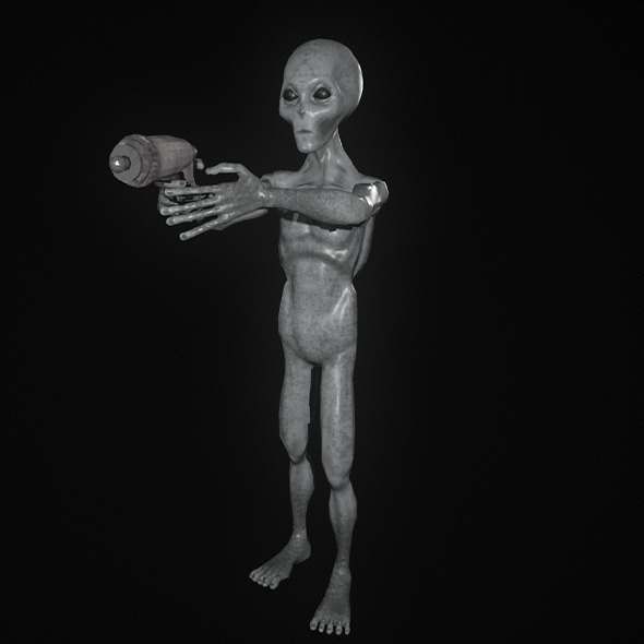 Space Alien UFO Sci-fi character Rigged