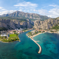 Panoramic view of the picturesque town of Omish (Omiš) in Croatia - PhotoDune Item for Sale