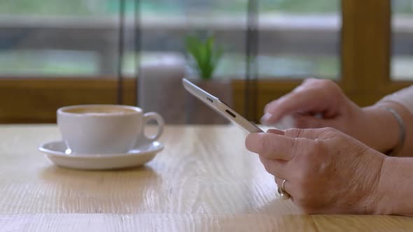 Female Hands Using Tablet