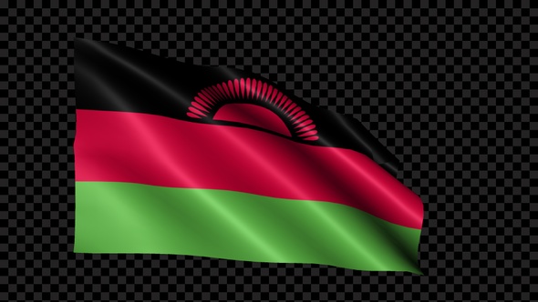 Malawi Flag Blowing In The Wind