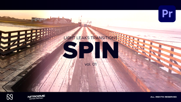 Light Leaks Spin Transitions Vol. 01 for Premiere Pro