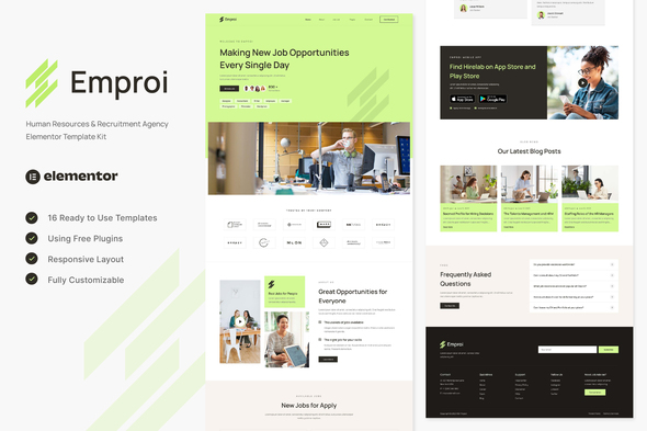 Emproi - Human Resources & Recruitment Agency Elementor Template Kit