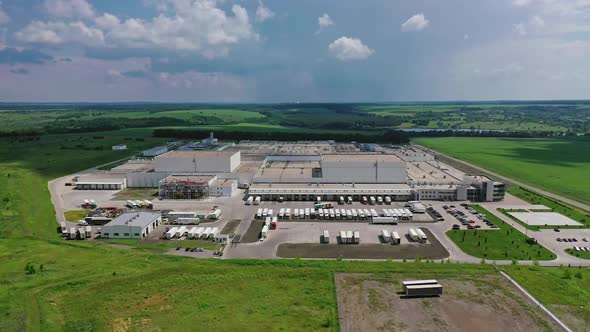 Modern industrial zone among green nature