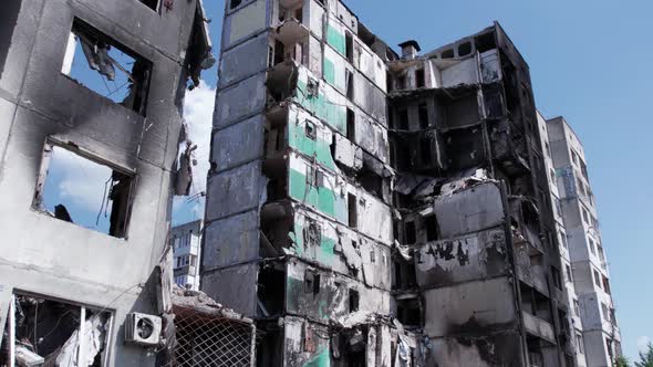 Residential Building Destroyed By the War in Ukraine