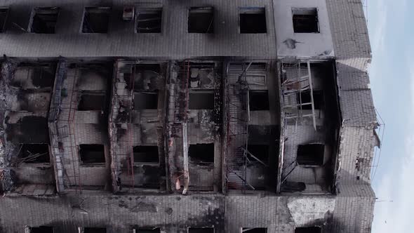 Vertical Video of War in Ukraine  Destroyed House