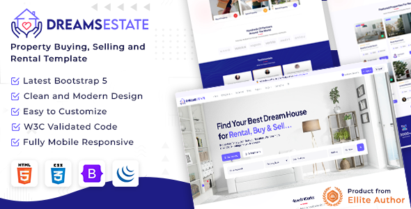 Dreams Estate - Property Buying and Selling Rental Management Bootstrap Html and Laravel Template
