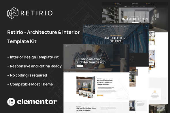 Retirio - Architecture & Interior Elementor Template Kit