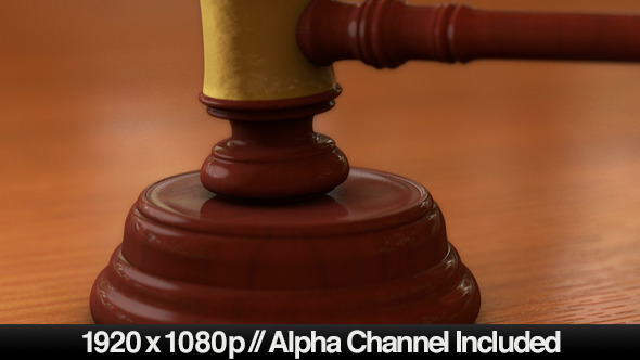 Courtrooms Wooden Gavel Ruling with Alpha Channel