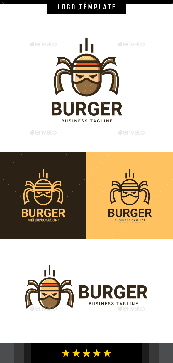 Graphics: Beef Brand Branding Burger Business Cartoon Character Cuisine Fast Food Food Food Truck Funny Head Identity Ninja Professional Restaurant Unique