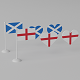 Heart Shaped England and Scotland Flag - 3DOcean Item for Sale