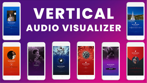 Social Media  Audio Visualizers, Vertical Design
