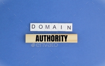 letters of the alphabet with the word Domain Authority.