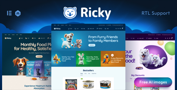 Ricky – Pet Shop & Care WooCoomerce Theme