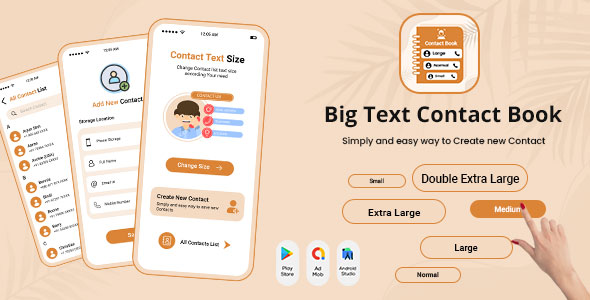 Big Text Contact - Contact Book - Contacts Plus - TextPlus Contact - Large Text Contacts
