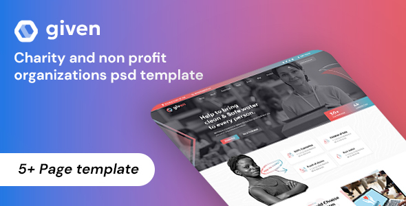 Given-charity and non profit organizations psd template