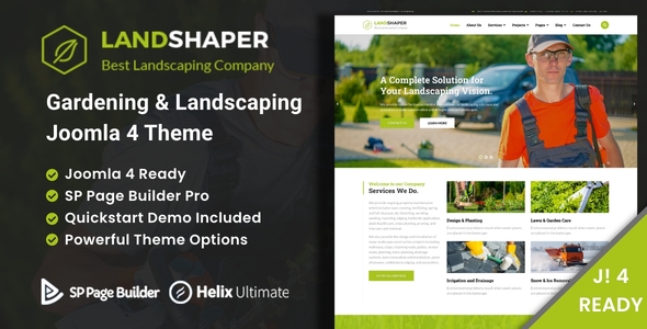 The Landshaper - Gardening, Lawn & Landscaping Joomla 4 Theme