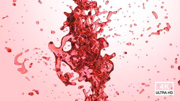 Red Water Ball Splash Collision 4K alt