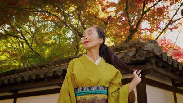 Elegant Japanese woman in Kyoto Japan