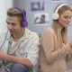 Smiling Young People Listening to Music Together, Getting to Know Each Other - VideoHive Item for Sale