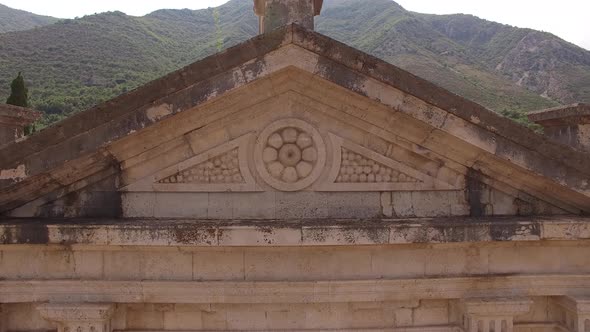 Statue of the Virgin Over the Entrance to the Church of the Our Lady Birth in Prcanj