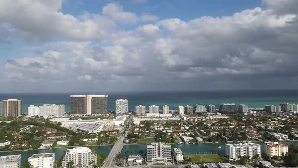 Drone Flying Over Bay Harbor Drive Area