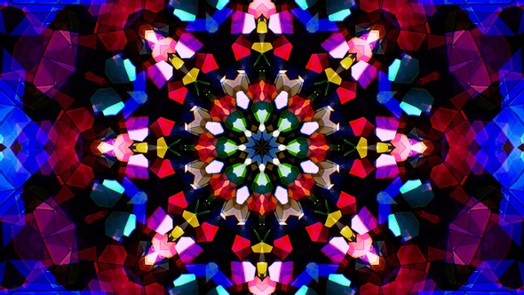 Colorful Stained Glass Kaleidoscope Loop 4K 06
