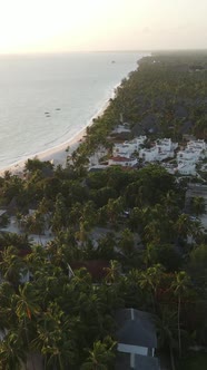 Vertical Video of the Ocean Near the Coast of Zanzibar Tanzania