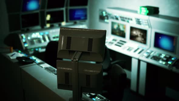 Empty Power Plant Control Room