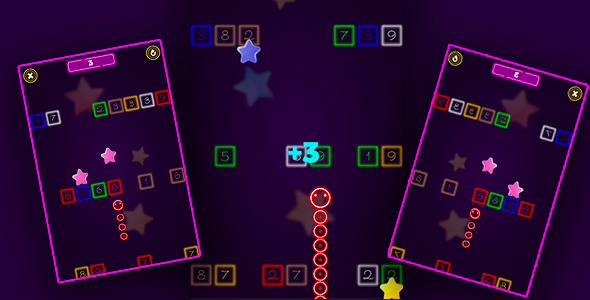 Neon Snake vs Block - Hyper Casual Game