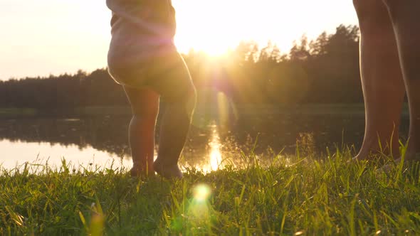 Babys First Steps in Direct Sunlight. 