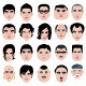 Man face head shape hairstyle round fat thin old - GraphicRiver Item for Sale