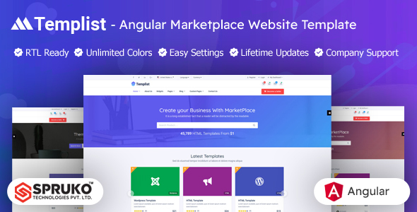 Templist - Digital Marketplace Angular Template