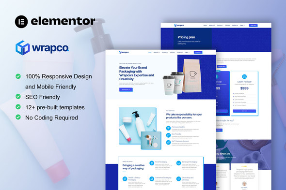 WrapCo - Packaging Company Elementor Template Kit