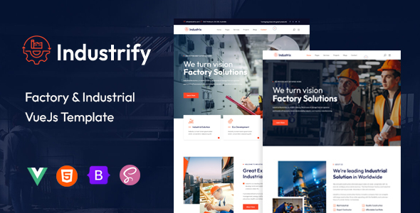 Industrify – Factory & Industrial Vue Js Template