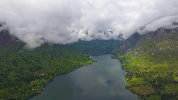 Bohinjsko Jezero Between Mountains at Spring