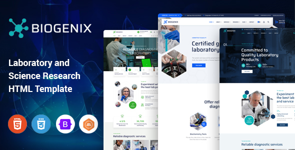 Biogenix - Science Research & Laboratory HTML Template