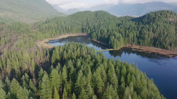 Aerial Footage of Minnekhada Regional Park in 4k, British Columbia, Canada